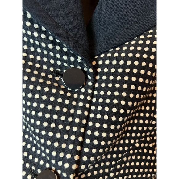 TALBOTS PETITES blue white polka dot collared classic jacket blazer size 4P - Picture 3 of 8